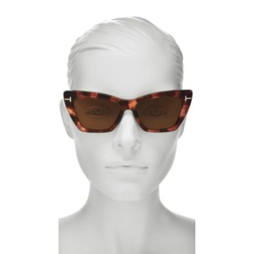 Tom Ford Wyatt TF871 Sunglasses Dark Havana Tortoise‎ Cat Eye 52F 56mm Italy